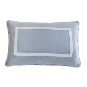 Duck Egg Blue - White Herringbone Ribbon Cushion Cover
