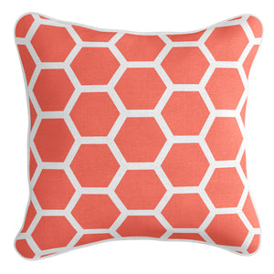 Honeycomb Cushion Cover - Coral