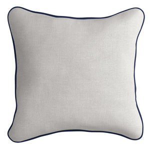 Navy Piping with Off-White Linen Cushion Cover
