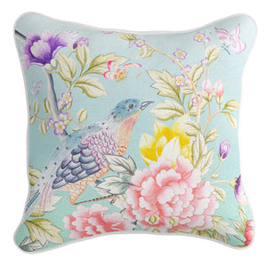 Oriental Romance Cushion Cover - Aqua