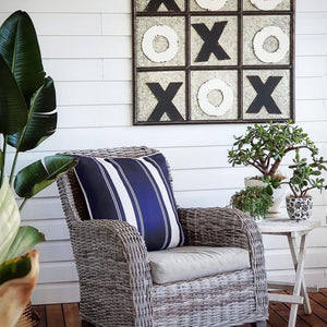 French Stripe Cushion Cover - Navy