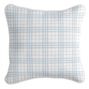 Check Cushion Cover- Duck Egg Blue & Grey