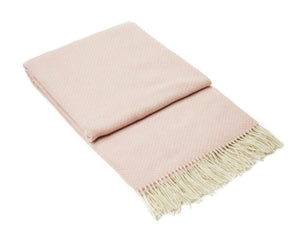 Luxurious Merino Wool Blend Throw - Pink