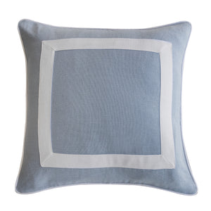 Duck Egg Blue - White Herringbone Ribbon Cushion Cover