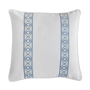Bespoke Embroidered Blue Trim Cushion Cover