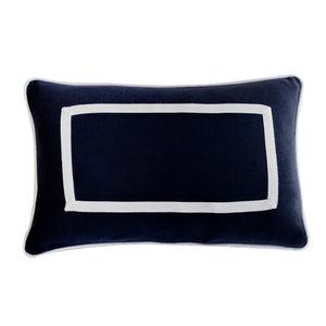 Navy - White Herringbone Ribbon Cushion Cover