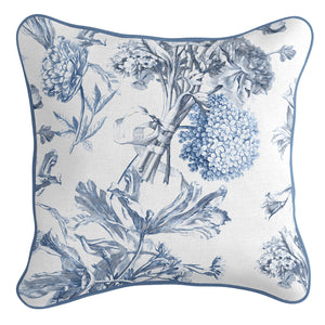 Donna - Blue Peonies and Hydrangeas Cushion Cover