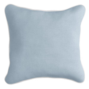 Duck Egg Blue with White Piping Cushion Cover