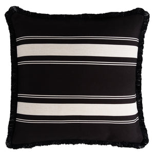French Stripe Cushion Cover - Black
