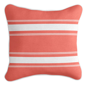 French Stripe Cushion Cover - Coral