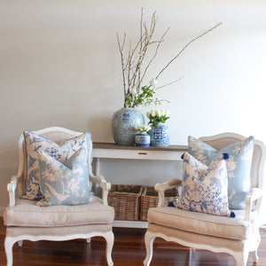 Exquisite Blue and White Combo Cushion Covers