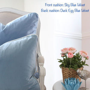 Velvet Cushion Cover - Sky Blue