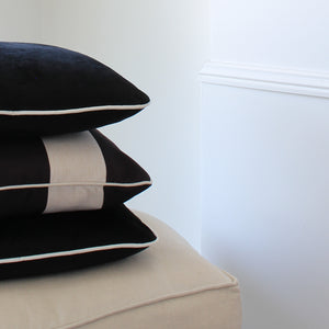 Classic Stripe Cushion Cover - Black