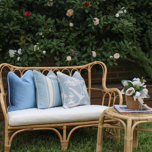 French Stripe Cushion Cover - Duck Egg Blue