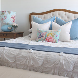 Sky Blue Velvet and Aqua Cushion Covers Combo 1