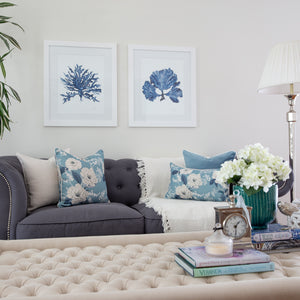 Peony Blue Cushion Covers Combo 2