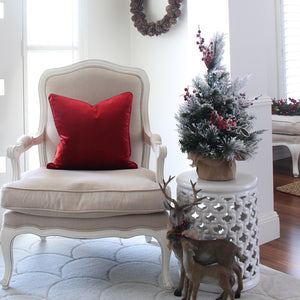 Velvet Cushion Cover - Red