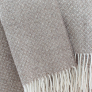 Luxurious Merino Wool Blend Throw - Beige