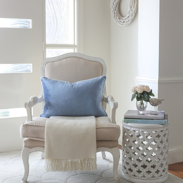 Velvet Cushion Cover Duck Egg Blue