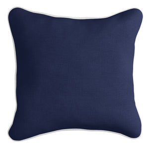 Navy with White Piping Cushion Cover