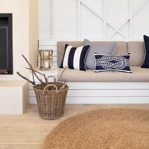 Classic Stripe Cushion Cover - Navy