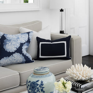 Giselle - Navy Hydrangeas Cushion Cover