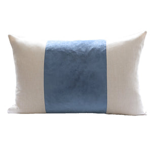Velvet Stripe Cushion Cover - Duck Egg Blue